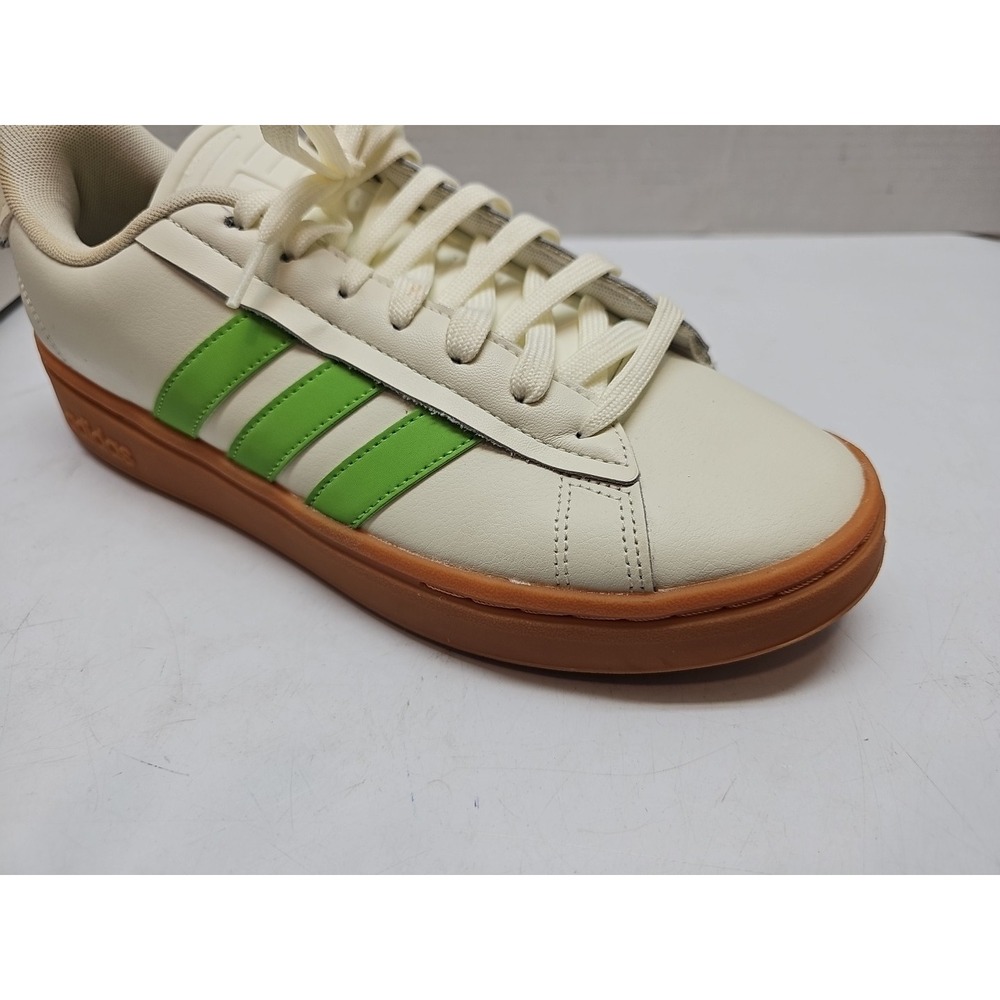 Women's Adidas Originals Grand Court Alpha Off-White/Semi Lucid Lime/Gum 11 - Picture 8 of 14